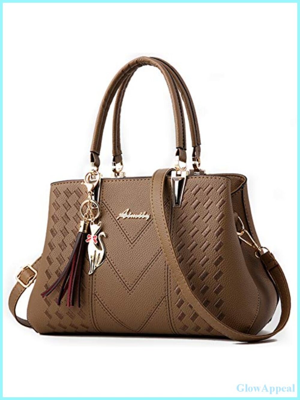 PU Leather Satchel Shoulder Bag Tote Crossbody Messenger Handbag